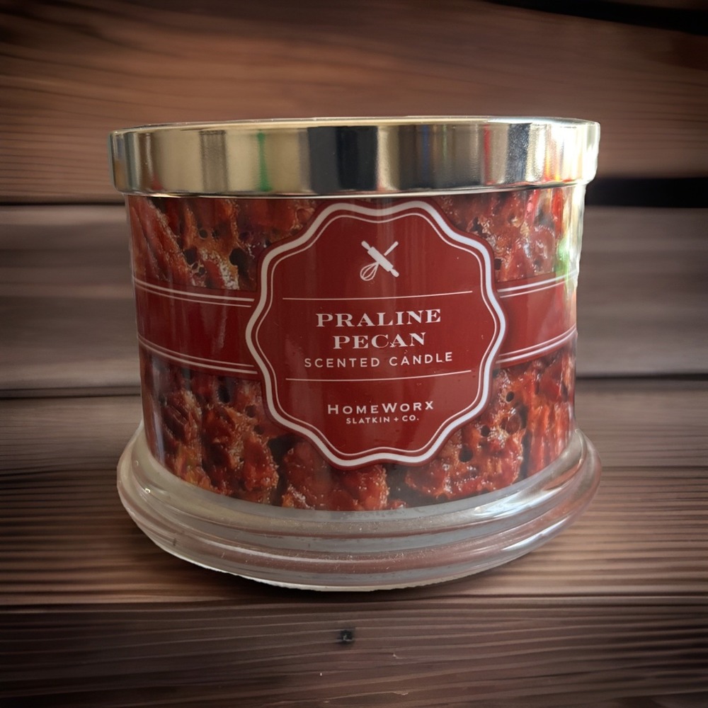 HomeWorx Slatkin‎ + Co Praline Pecan 4-Wick Candle New 14 Oz